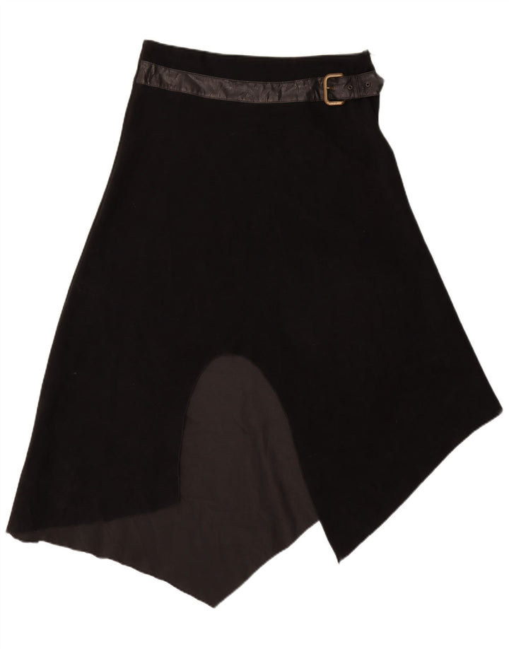Винтажная женская асимметричная юбка с завышенной талией IT 48 XL W30, черный полиэстер
