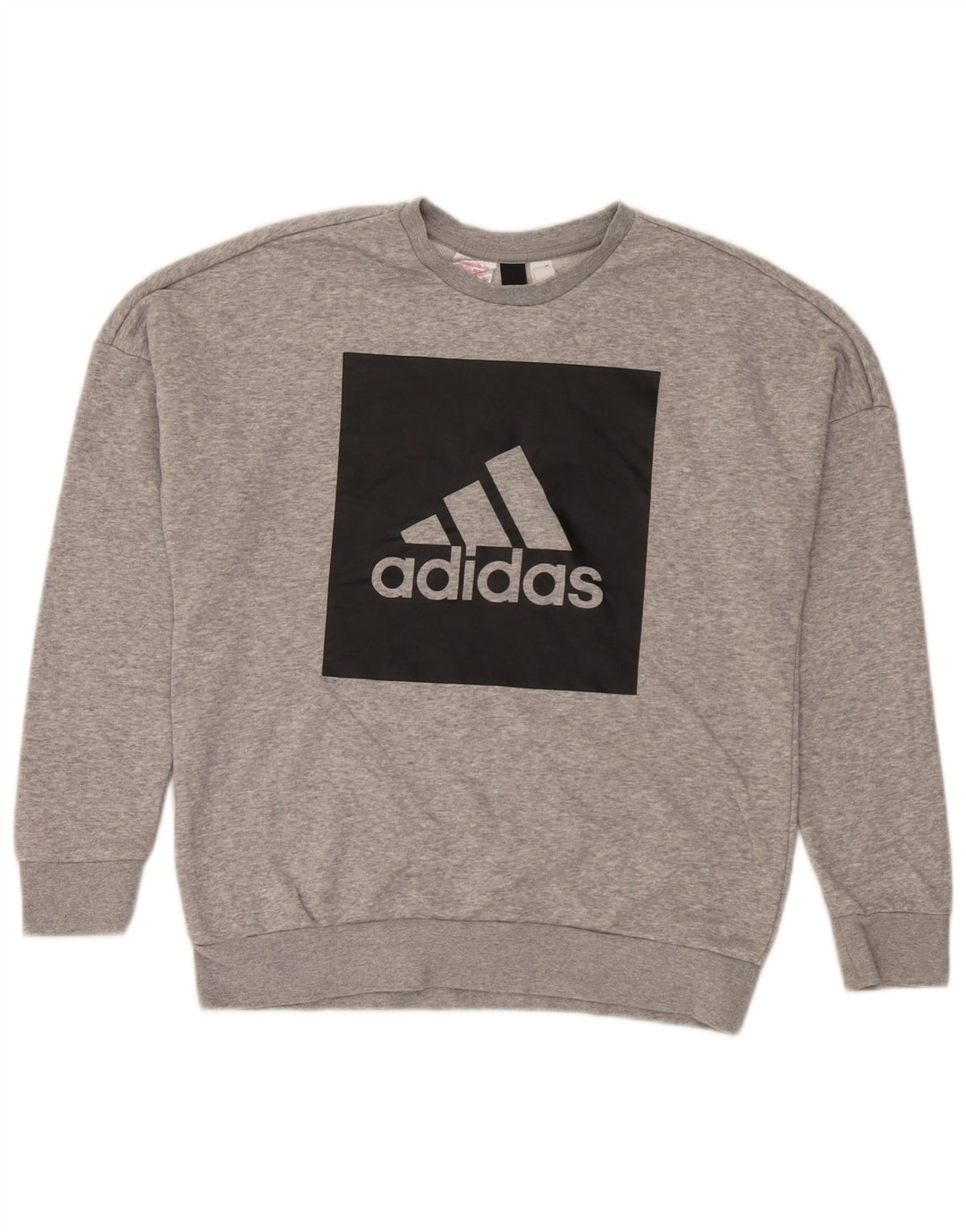 Джемпер с рисунком Adidas для мальчиков 13-14 лет, серый хлопок