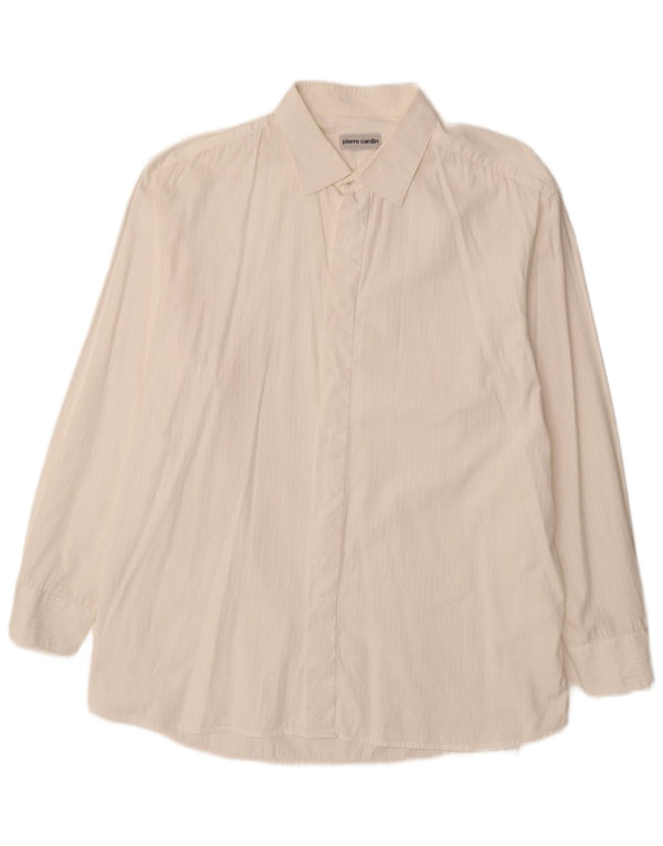 Мужская рубашка Pierre Cardin, размер 18, 45, 2XL, белая хлопковая полоска