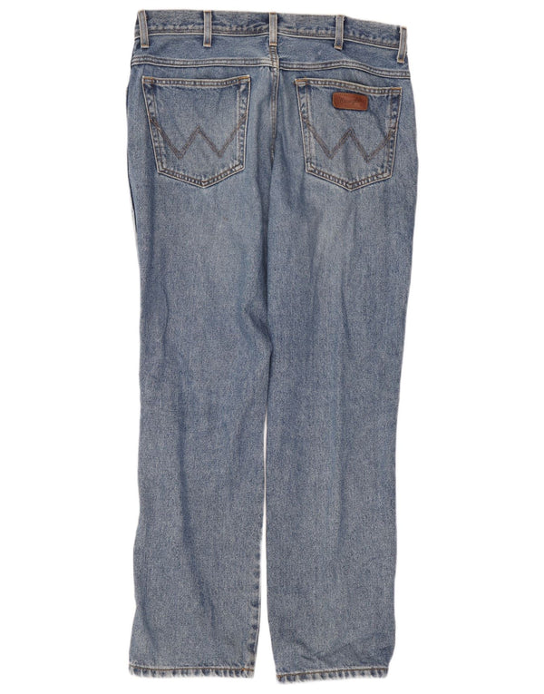 Мужские прямые джинсы Wrangler стандартного кроя W36 L32, синие, хлопок