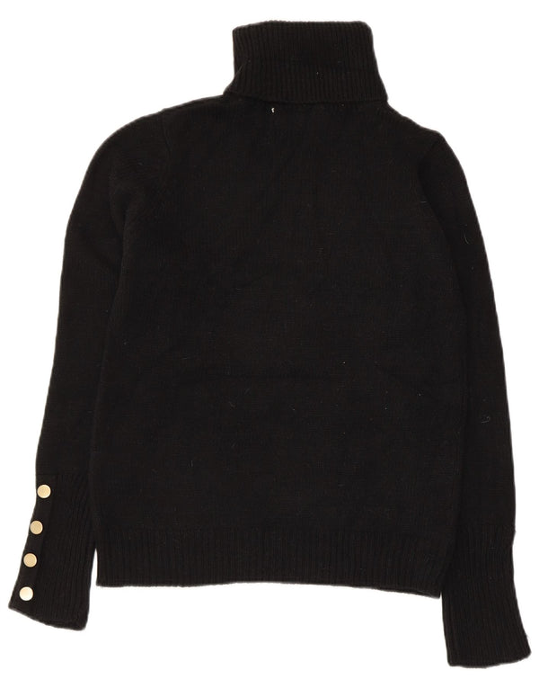 Женский джемпер с высоким воротником ZARA UK 12, средний черный акрил