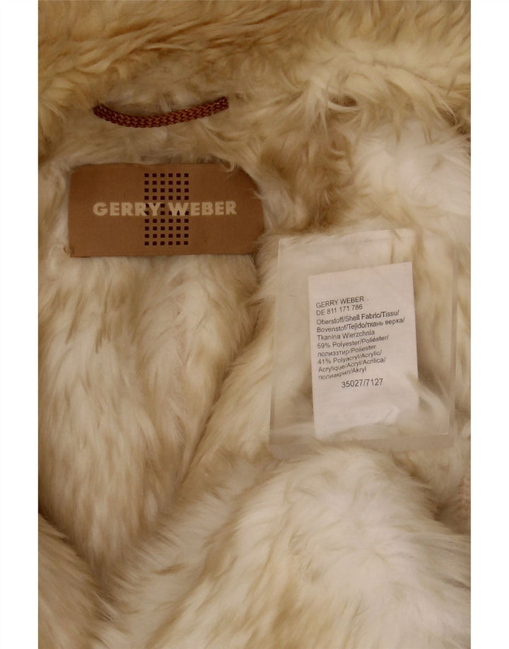 Женское пальто оверсайз из шерпы Gerry Weber UK 12, средний бежевый полиэстер