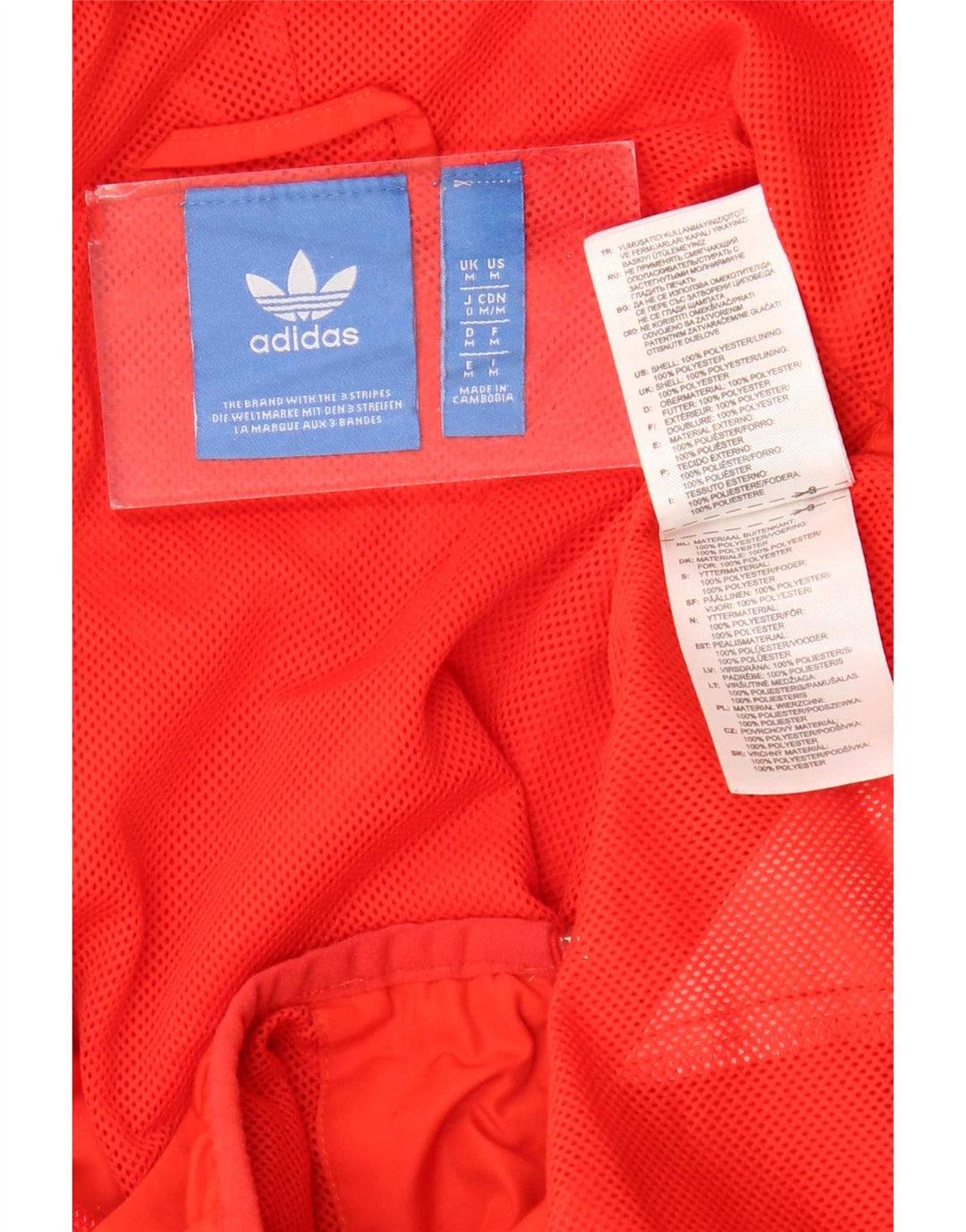 Мужской спортивный костюм Adidas с капюшоном, верхняя куртка, средний красный, полиэстер с цветными блоками
