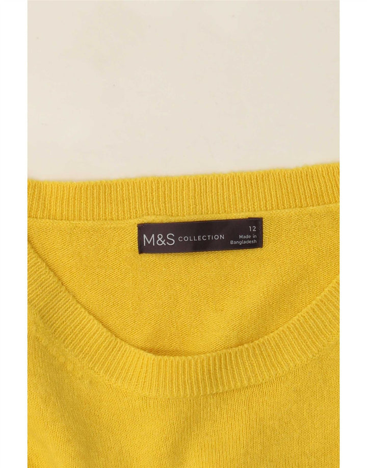 Женский джемпер с круглым вырезом Marks & Spencer UK 12, средний желтый