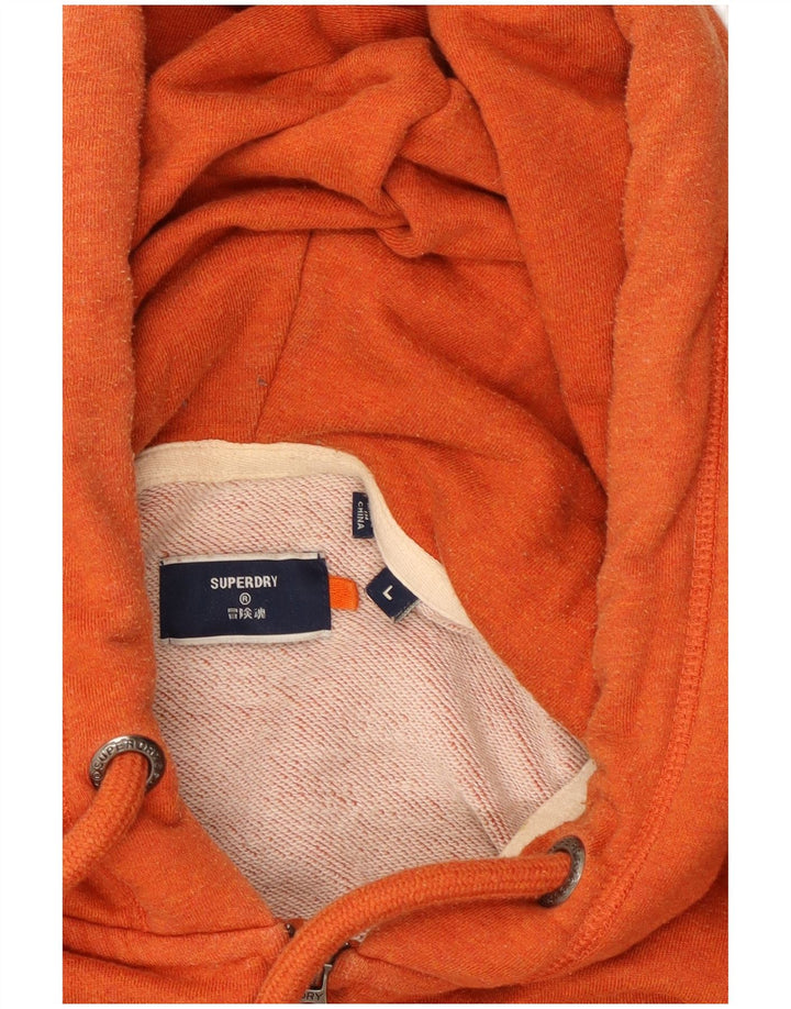 Мужской свитер с капюшоном на молнии Superdry, большой оранжевый, хлопок