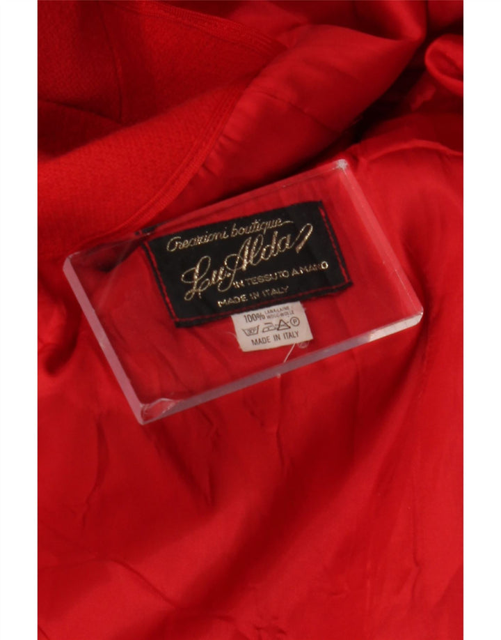 Винтажное женское пальто UK 14, большое красное шерстяное пальто