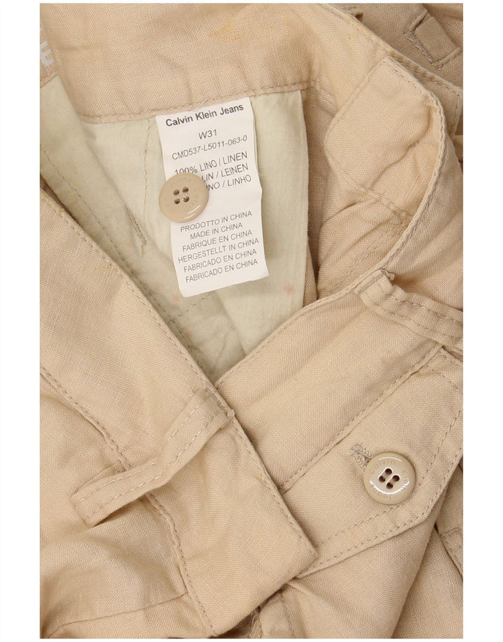 Мужские шорты чинос CALVIN KLEIN W31, средний, бежевый, лен
