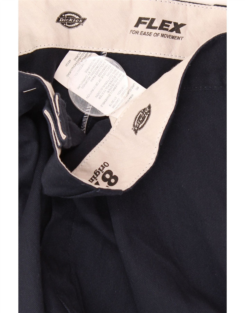 DICKIES Mens Flex Straight Chino Trousers W48 L30 Navy Blue Cotton Vintage Dickies and Second-Hand Dickies from Messina Hembry 