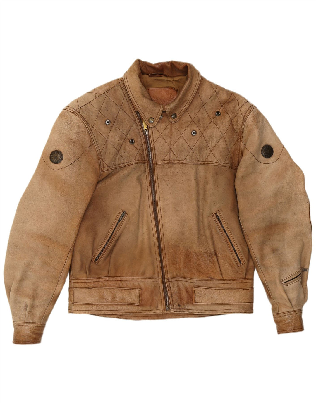 Мужская кожаная куртка Schuh UK 42 XL Коричневая кожаная