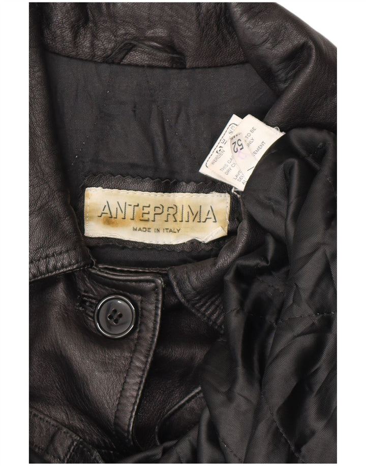 ANTEPRIMA Женское кожаное пальто оверсайз IT 52 2XL Черный