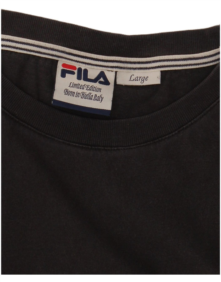 Мужская футболка с рисунком Fila Limited Edition, большая черная