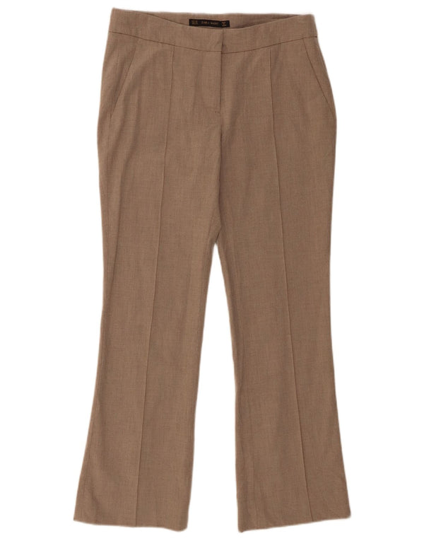 Женские брюки чинос Zara Bootcut XS W24 L25 бежевого цвета из полиэстера