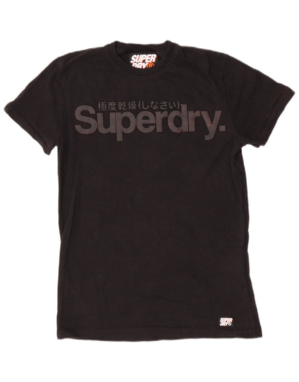 Мужская футболка с рисунком Superdry, маленький черный хлопок