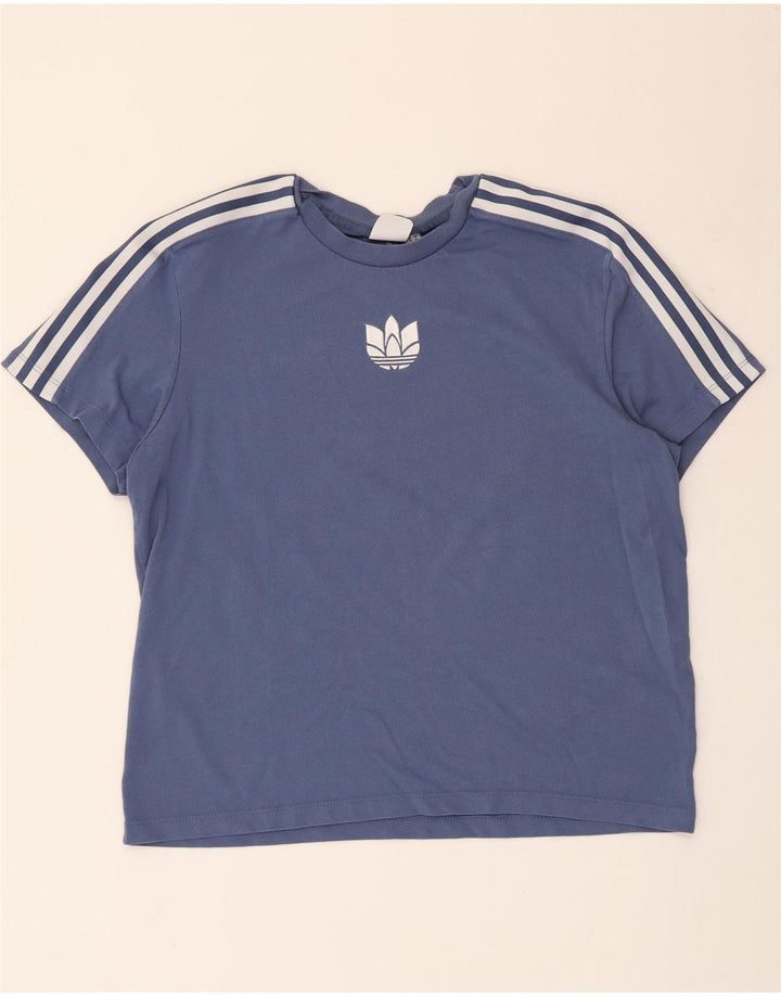 Женская футболка с рисунком Adidas Top UK 14, средний синий хлопок