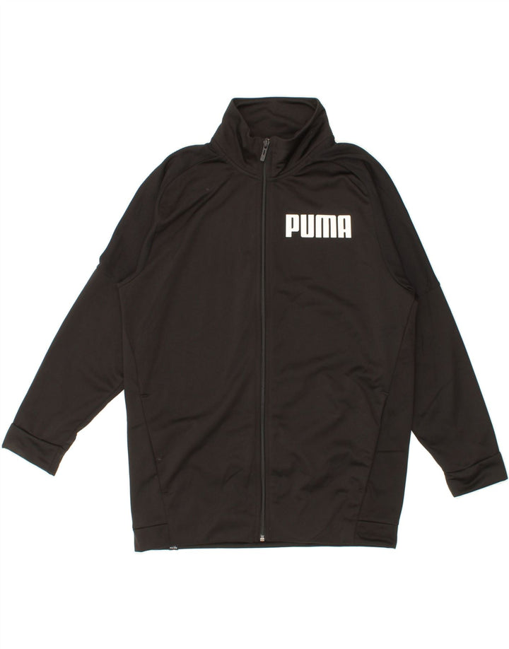 PUMA Mens Graphic Tracksuit Top Jacket Medium Black Polyester Vintage Puma and Second-Hand Puma from Messina Hembry 