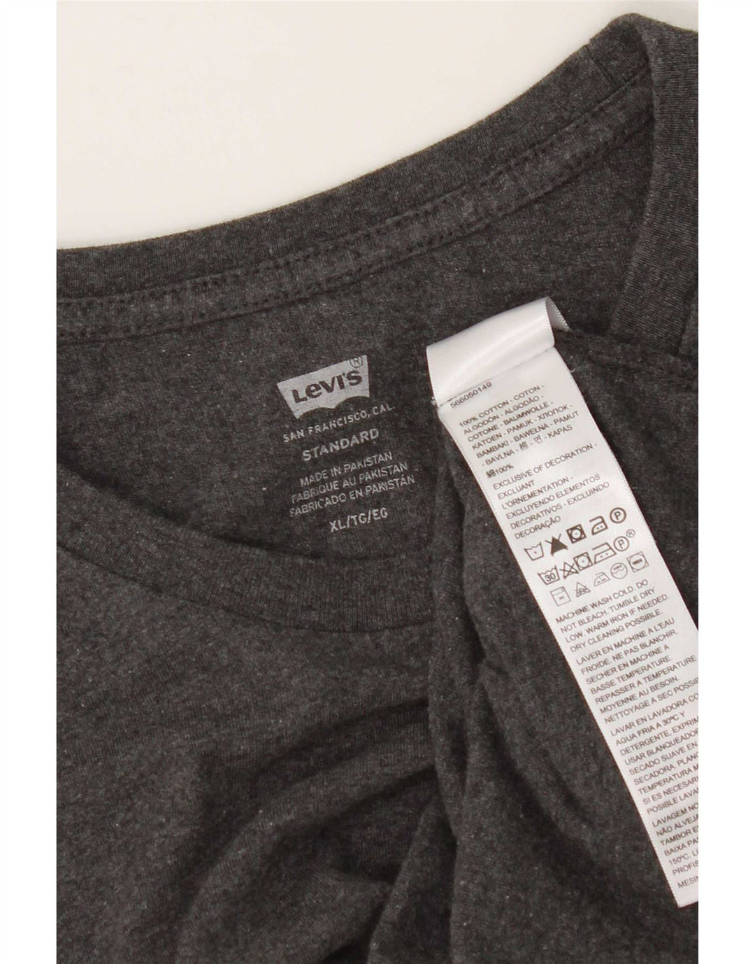 Мужская футболка Levi's Standard Top XL, серый хлопок