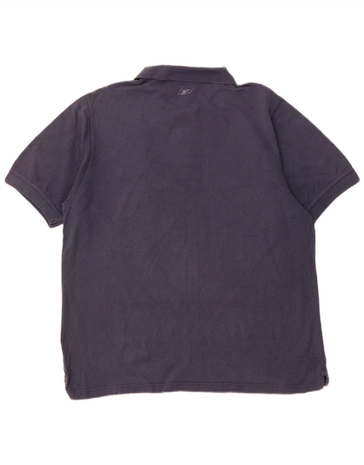 Мужская рубашка-поло REEBOK среднего размера, темно-синяя