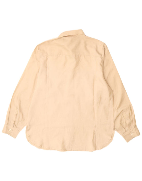 Mario Rosella Womens Oversized Shirt Blouse EU 36 Small Beige Polyester