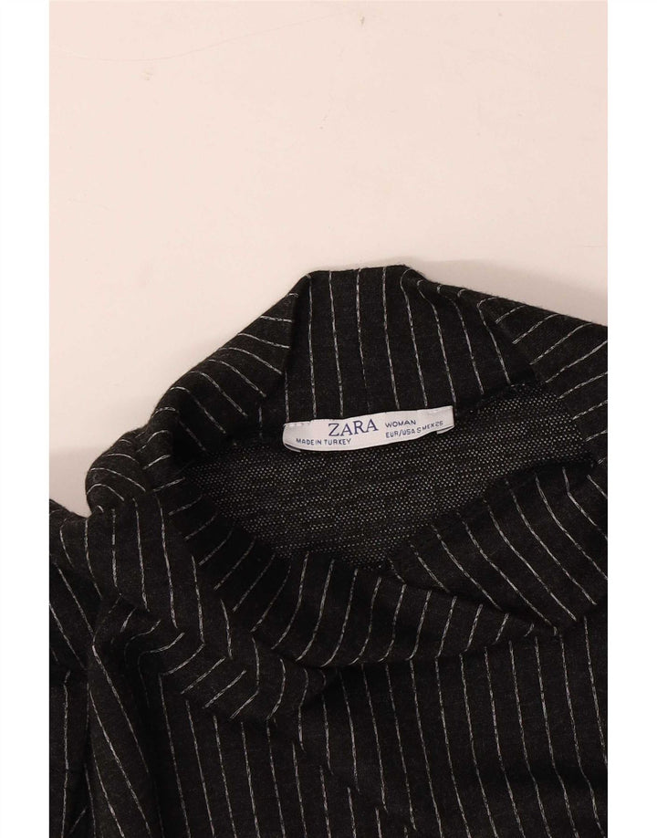 Женское платье прямого кроя Zara UK 10, маленькое черное в тонкую полоску