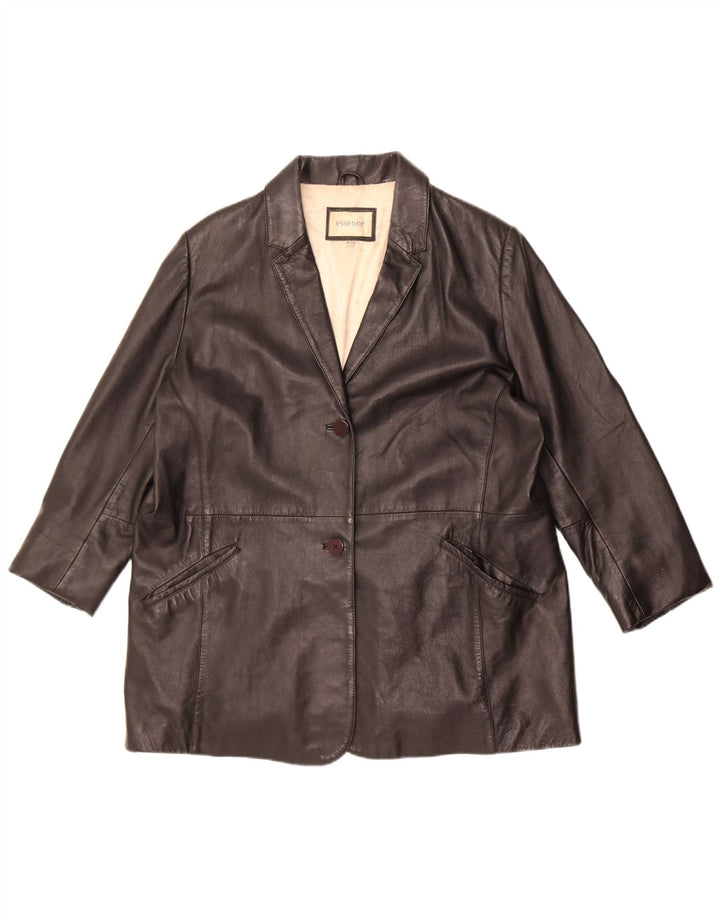 Женская кожаная куртка оверсайз Essence UK 18/20 XL, черная кожа