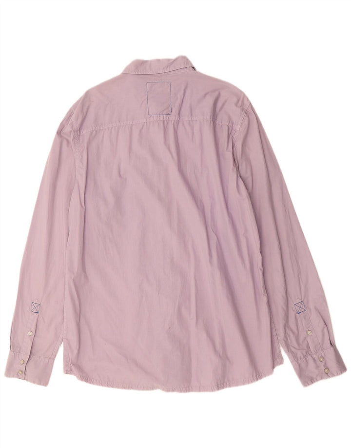 Guess Мужская Рубашка 2XL Фиолетовый Хлопок