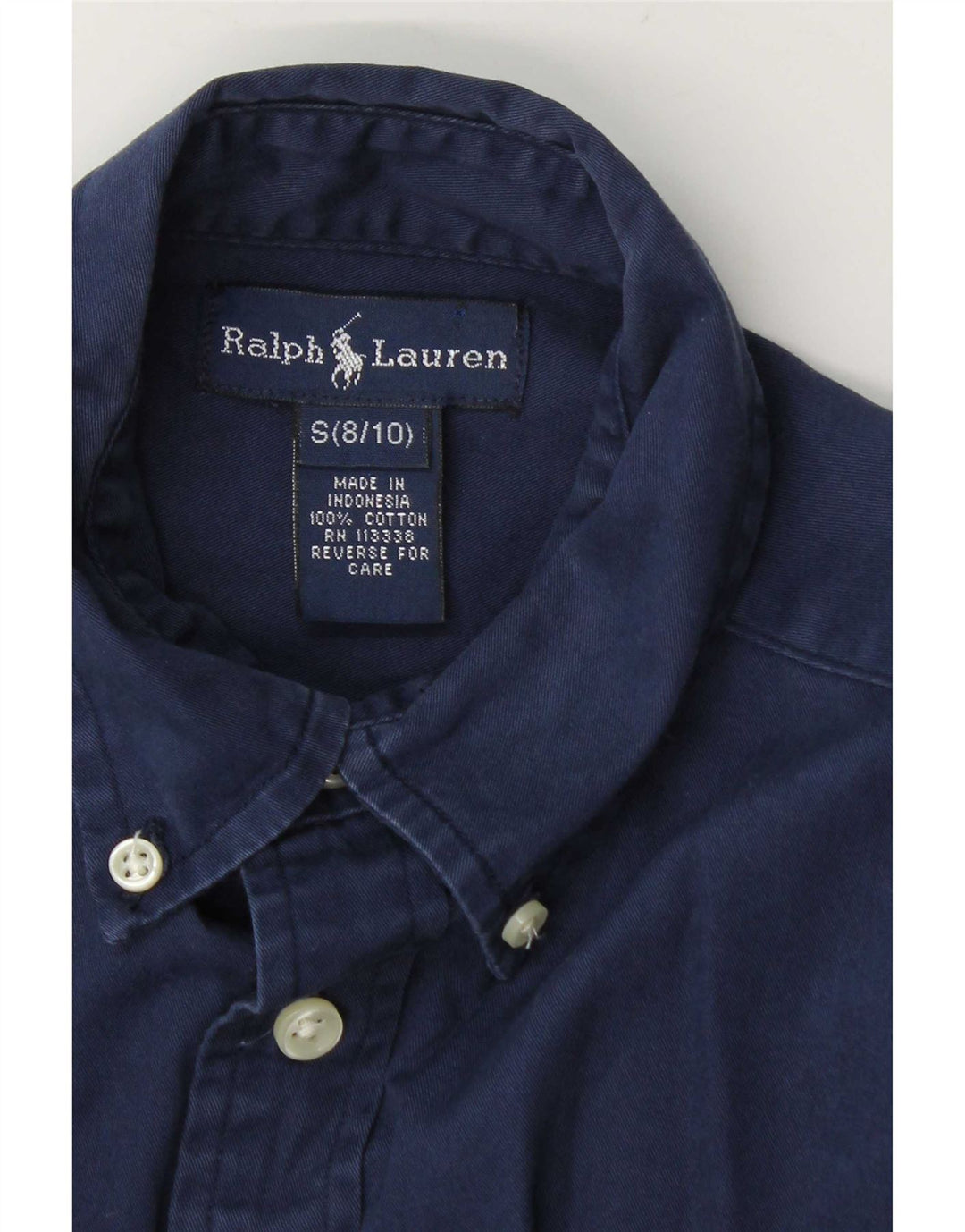 Рубашка Ralph Lauren для мальчиков 8-9 лет, маленькая, темно-синяя, хлопковая
