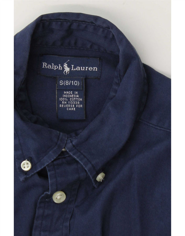 Рубашка Ralph Lauren для мальчиков 8-9 лет, маленькая, темно-синяя, хлопковая