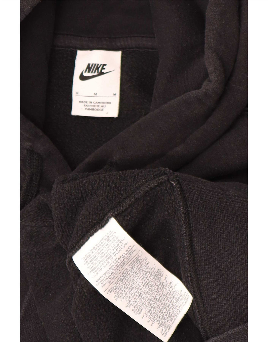 Мужской джемпер свободного покроя Nike с капюшоном, средний черный, хлопковый