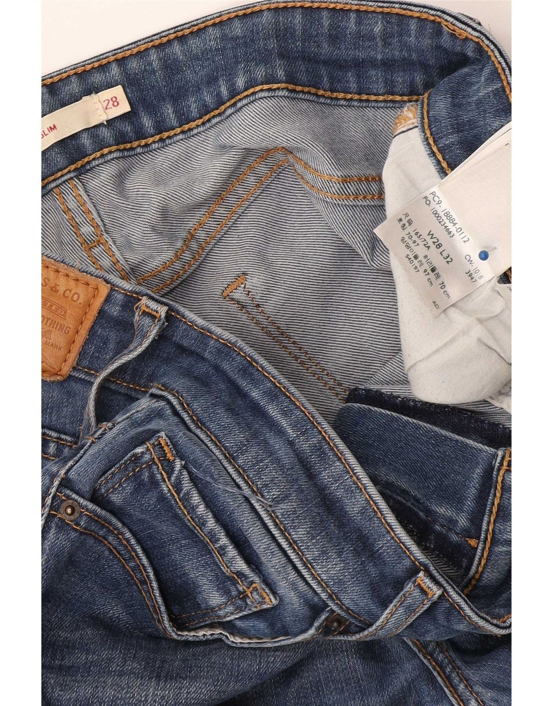 Женские зауженные джинсы Levi's 712 W28 L32 синие из лиоцелла