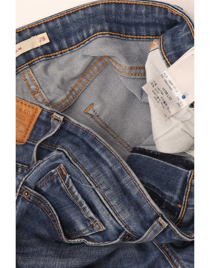 Женские зауженные джинсы Levi's 712 W28 L32 синие из лиоцелла