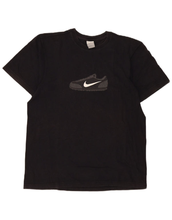 Мужская футболка с рисунком Nike, Великобритания, 42/44, большая, черная, хлопковая