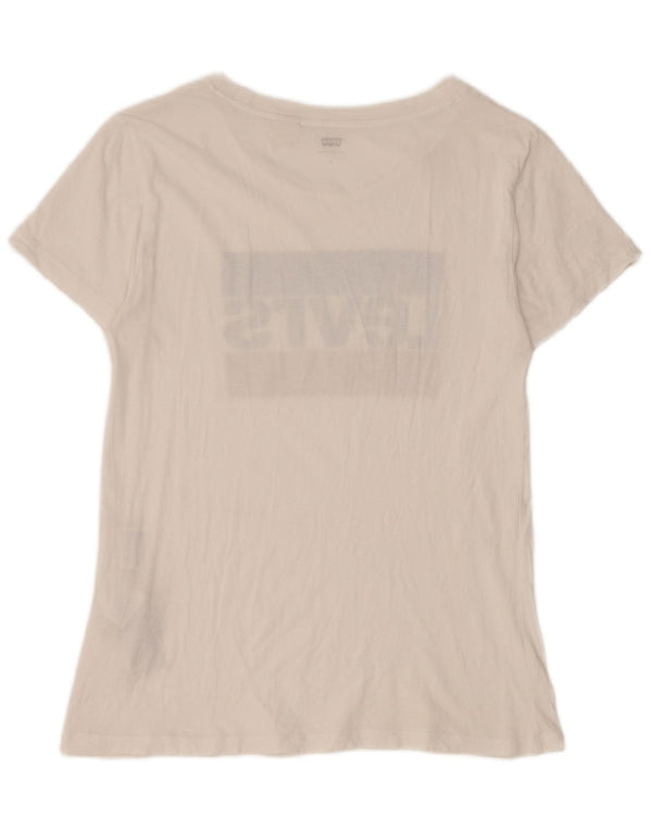 Женская футболка с короткими рукавами и графикой Levi's Top UK 8, маленькая белая