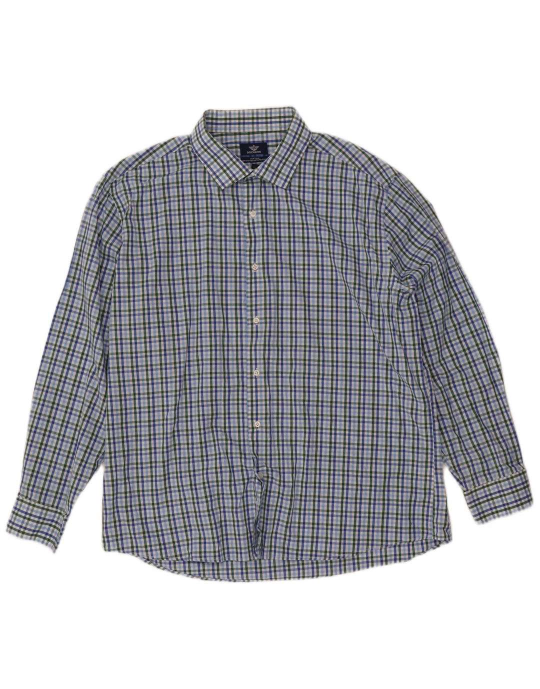 Мужская приталенная рубашка DOCKERS, размер 17 1/2 XL, хлопок в разноцветную клетку