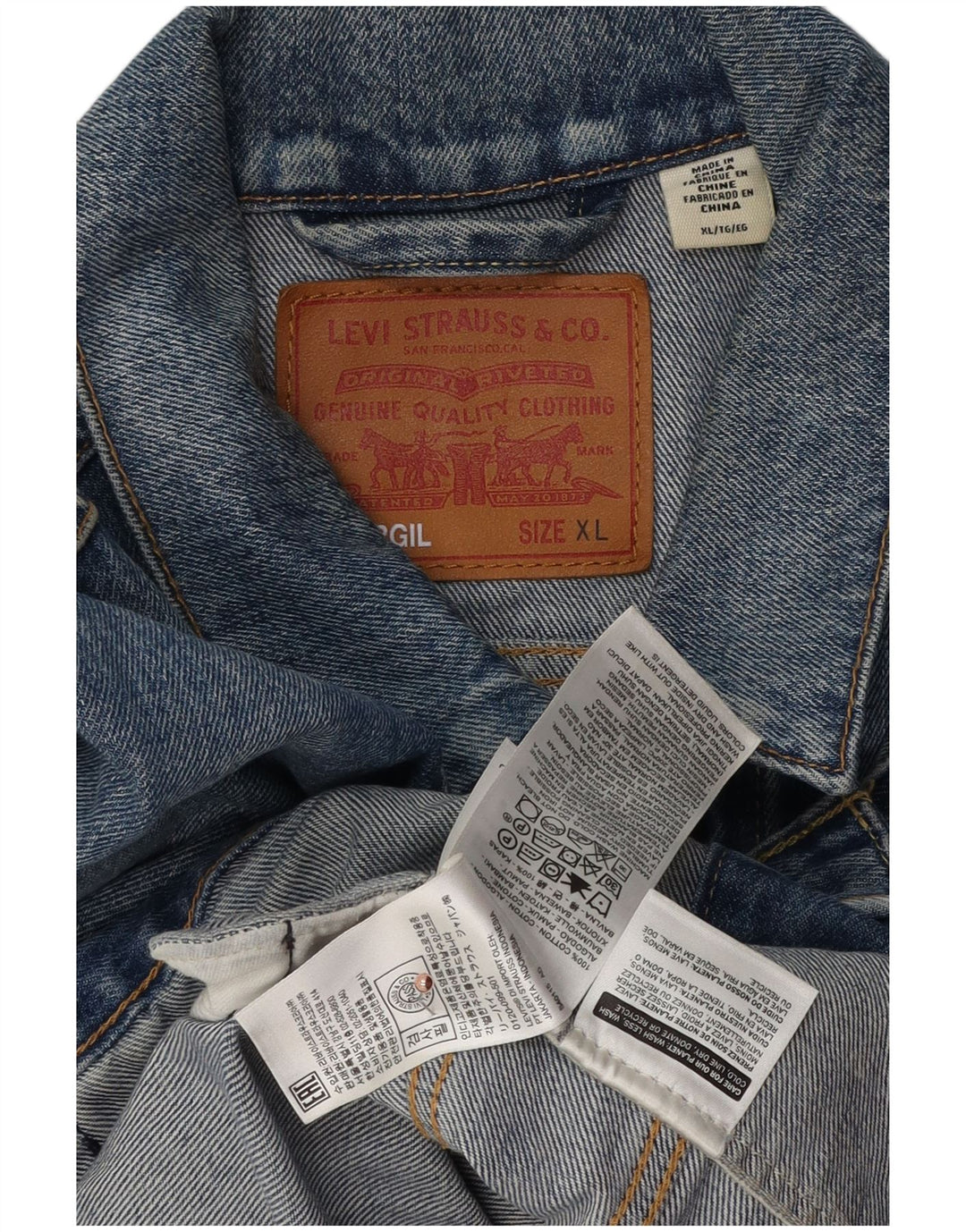 Мужская джинсовая куртка Levi's UK 42 XL, синяя, хлопок