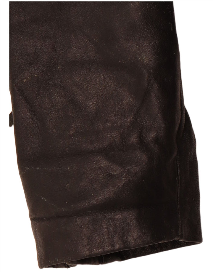 Женская кожаная косуха VINTAGE UK 14, кожа среднего размера, черная