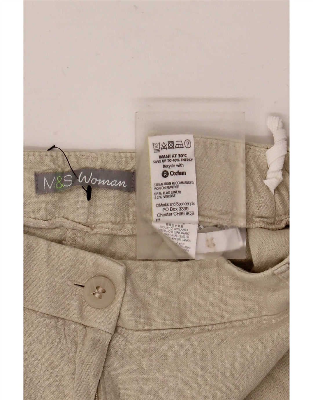 Женские прямые капри Marks & Spencer UK 12 Medium W30 L20 Бежевые