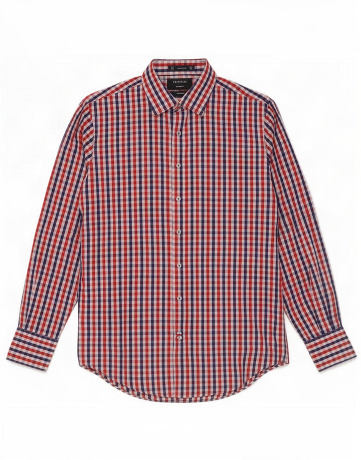 Мужская рубашка Easy Care Van Heusen, размер 39, средний разноцветный хлопок в мелкую клетку