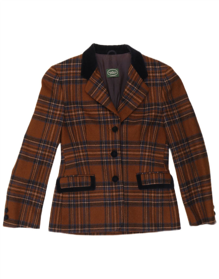 Misstwidd Женский пиджак на 3 пуговицах IT 42 Средне-коричневый, шерсть в клетку