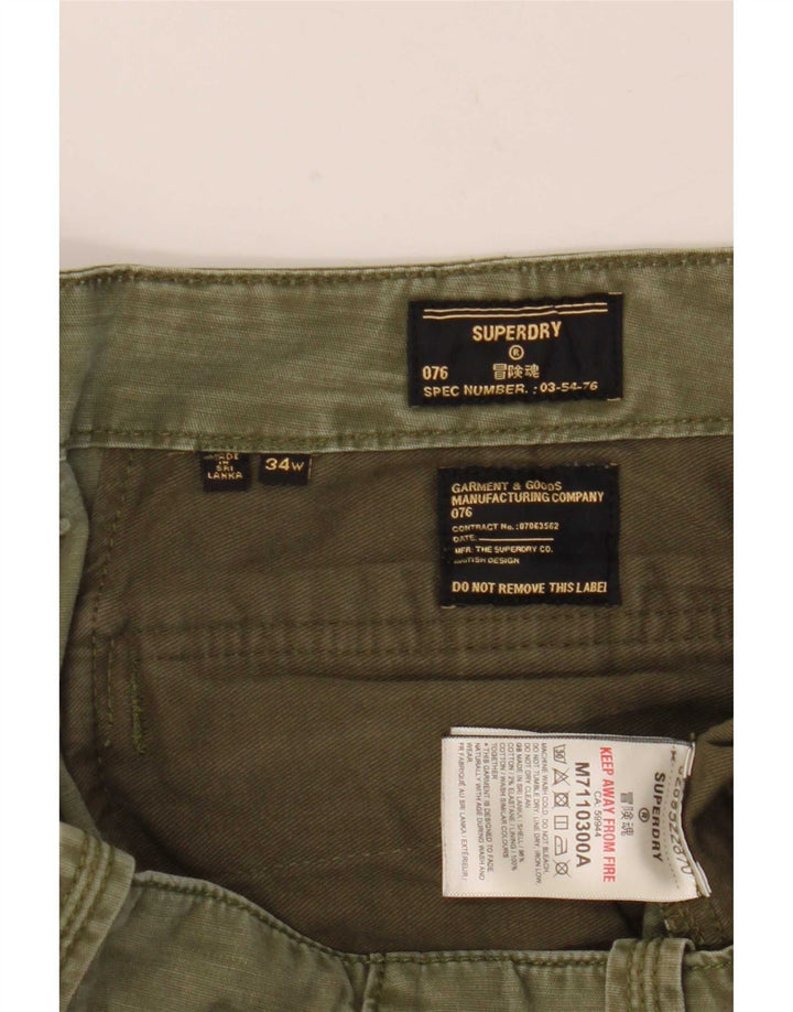 Мужские шорты-карго Superdry W34, большой размер, цвет хаки, хлопок