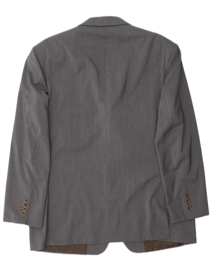 HUGO BOSS Mens 3 Button Blazer Jacket UK 40 Large Grey New Wool