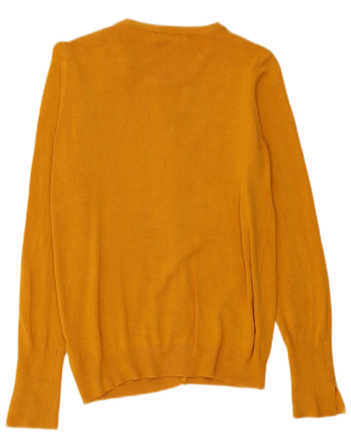 Женский кардиган Zara UK 12, вискоза среднего желтого цвета