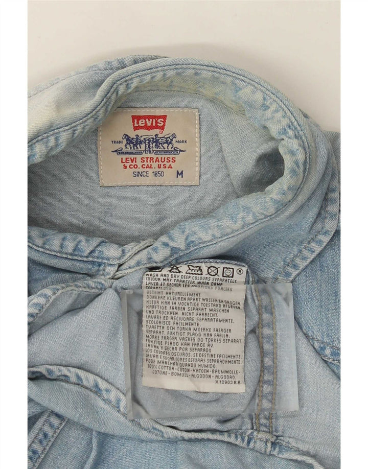 Мужская джинсовая рубашка Levi's из хлопка среднего синего цвета