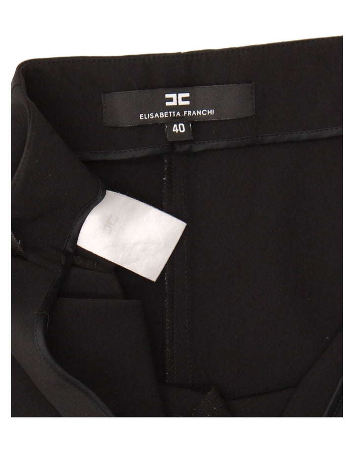 ELISABETTA FRANCHI Womens Capri Trousers EU 40 Medium W30 L21 Black