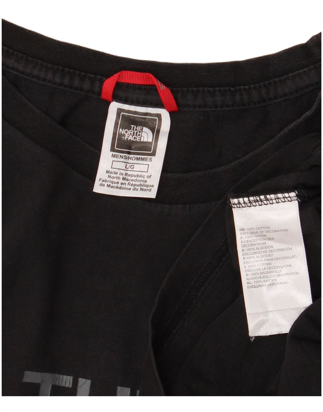 Мужская футболка с рисунком The North Face, большой черный хлопковый топ