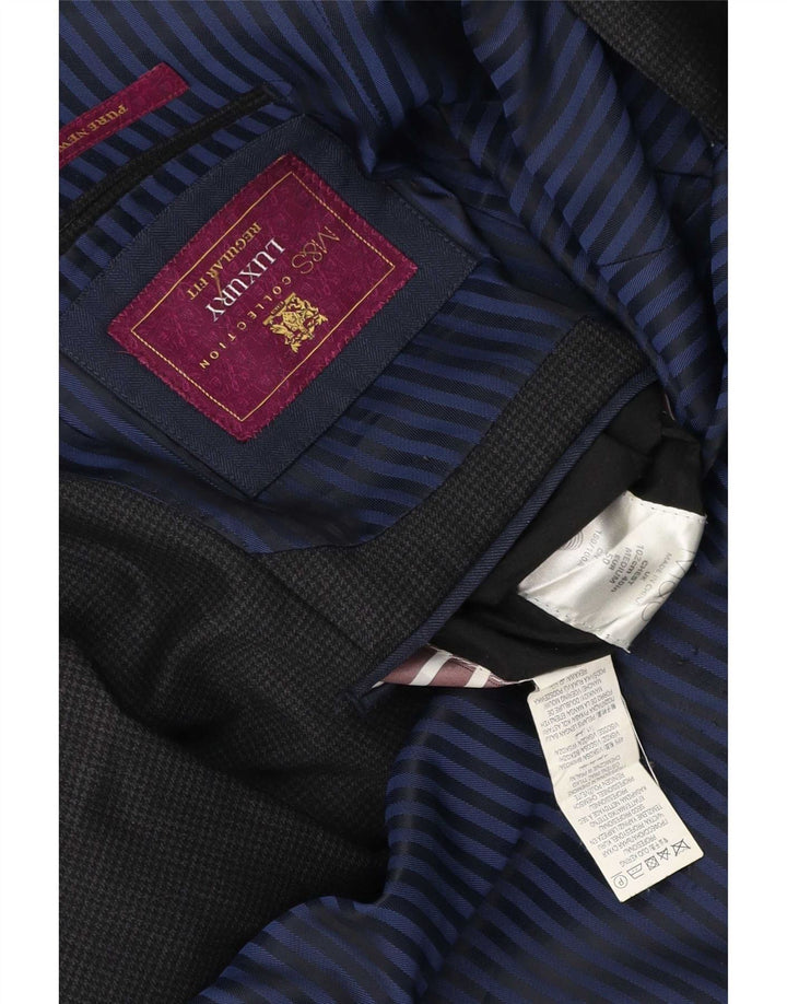 Мужской пиджак на двух пуговицах Marks & Spencer UK 40, средний серый с узором «гусиные лапки»