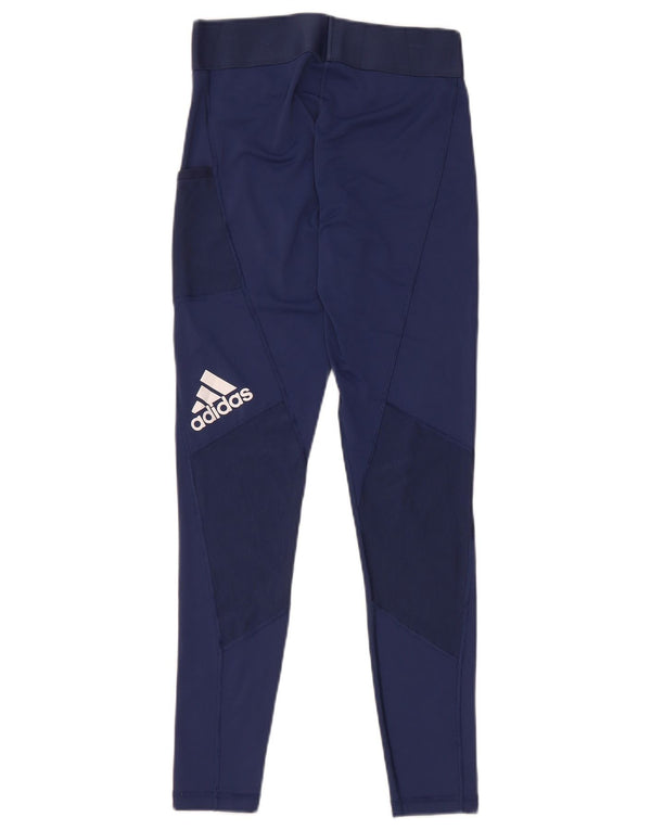 Женские леггинсы Adidas UK 8/10, маленькие, темно-синие