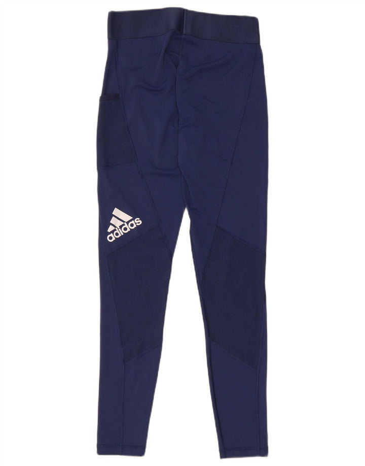 Женские леггинсы Adidas UK 8/10, маленькие, темно-синие