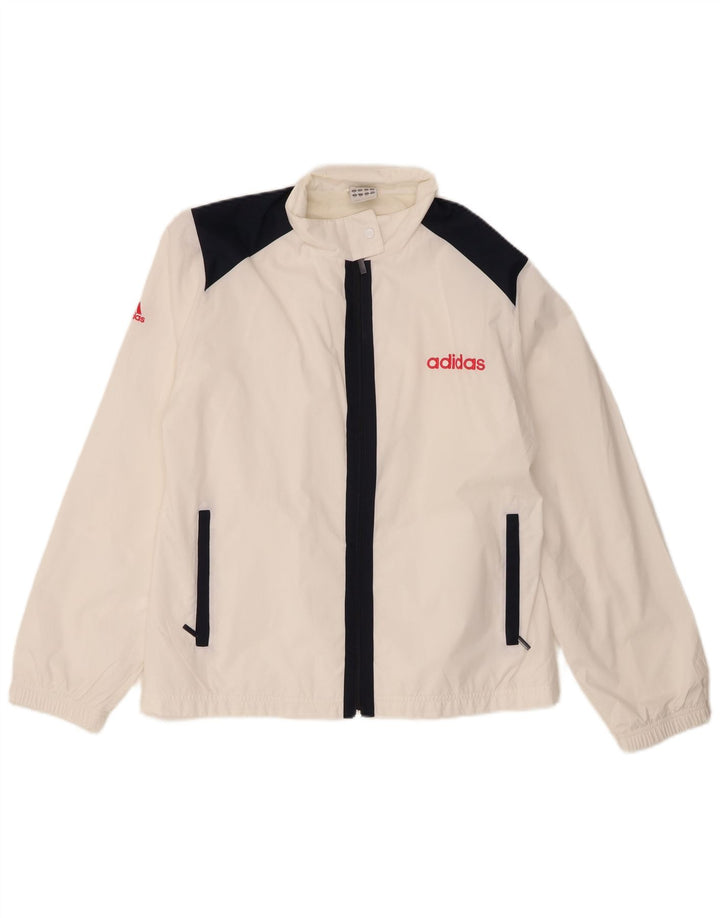 Женский спортивный костюм Adidas Top Jacket UK 16, большой белый полиэстер с цветными блоками
