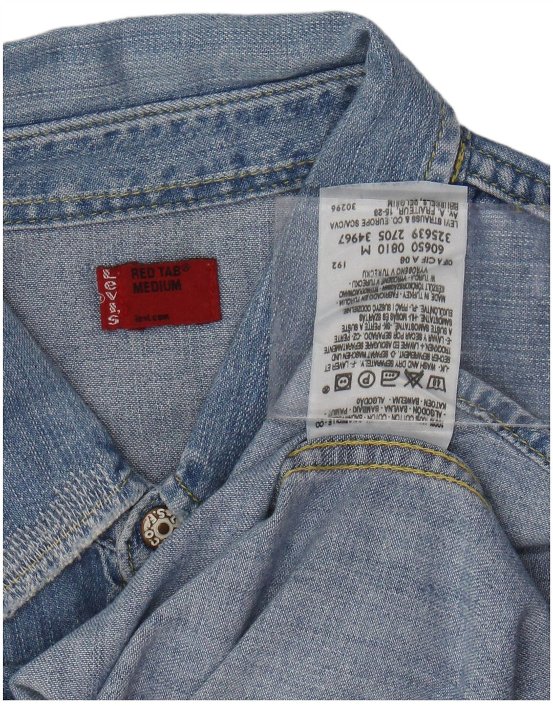 Мужская джинсовая рубашка LEVI'S, хлопок среднего синего цвета