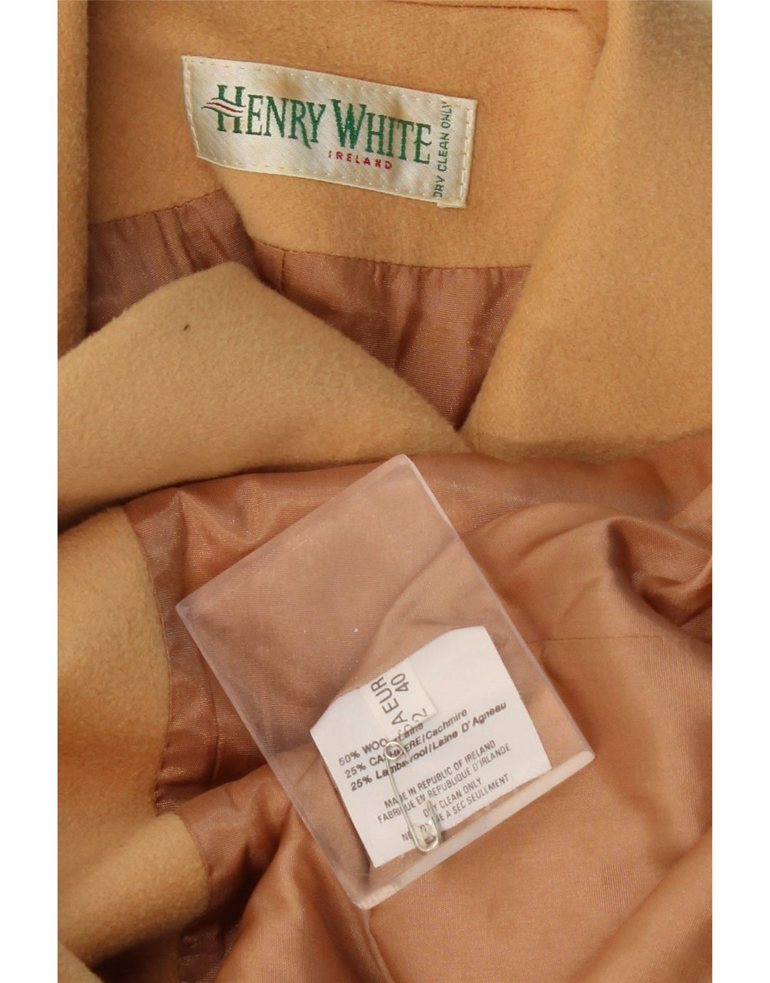 Женский пиджак на трех пуговицах HENRY WHITE, Великобритания, 14, большой, бежевый, шерстяной